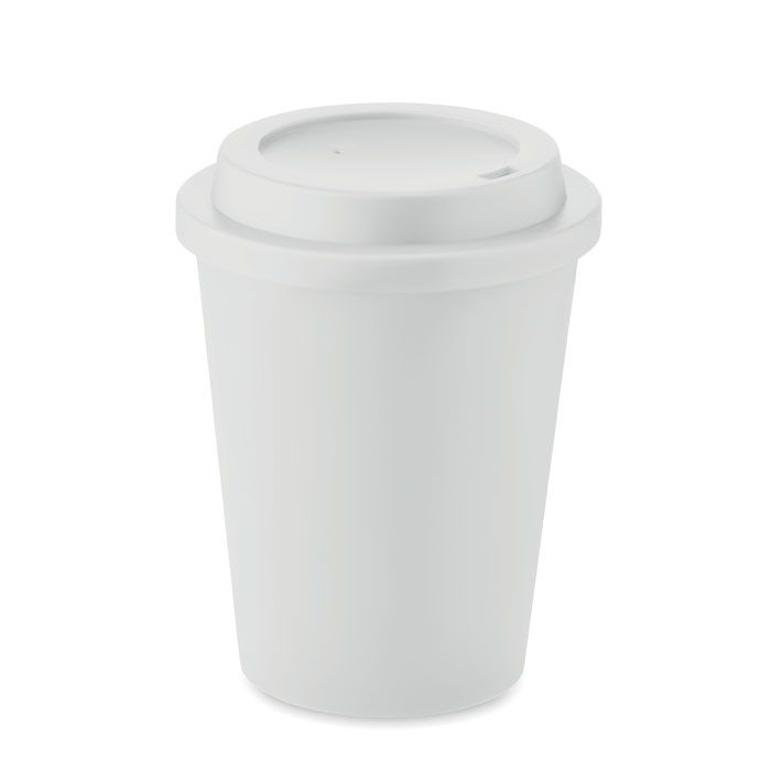 MO6582-06Nola Doppelwandiger Becher PP 300ml_ Weiss MO6582-06Nola Doppelwandiger Becher PP 300ml_ Weiss