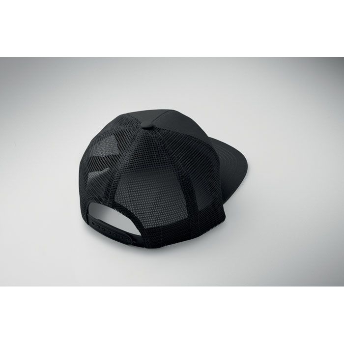 MO2866-03Bead Flache Kappe 7 Panels_ schwarz