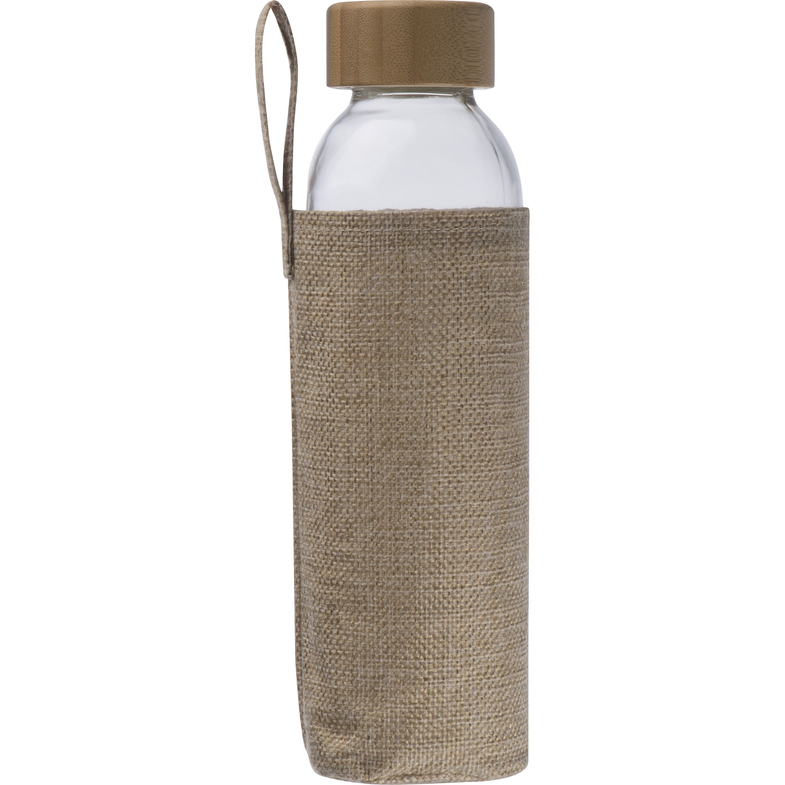MA62335-66Glasflasche mit Jutehuelle_ 500ml_ transparent
