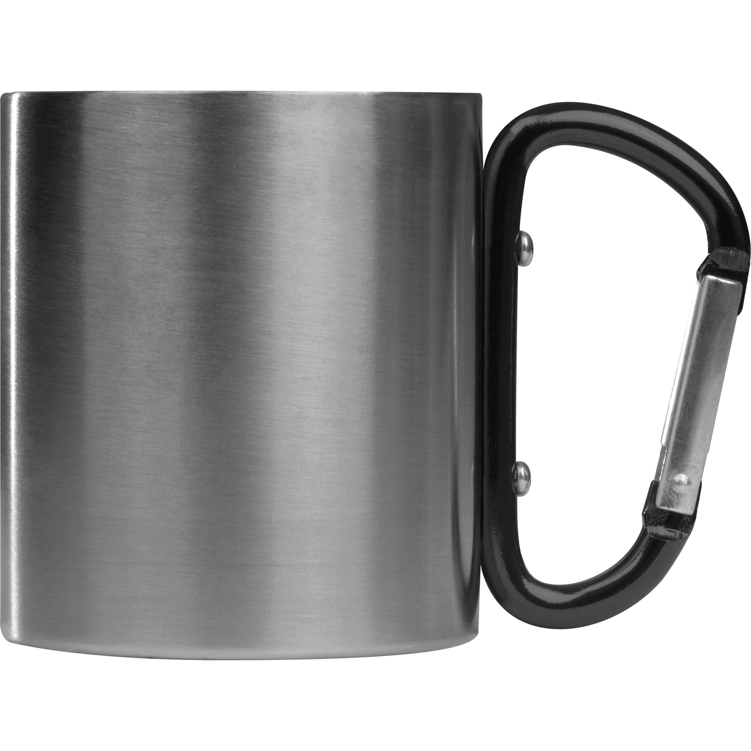 MA81367-03Tasse aus Metall mit Karabinerhaken_ 200ml_ schwarz