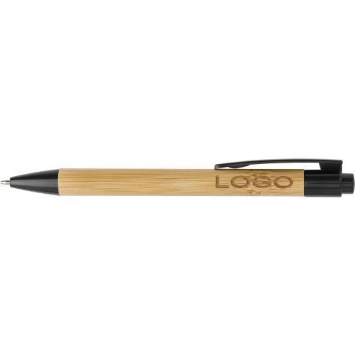 Kugelschreiber aus Bambus Lacey, Schwarz
