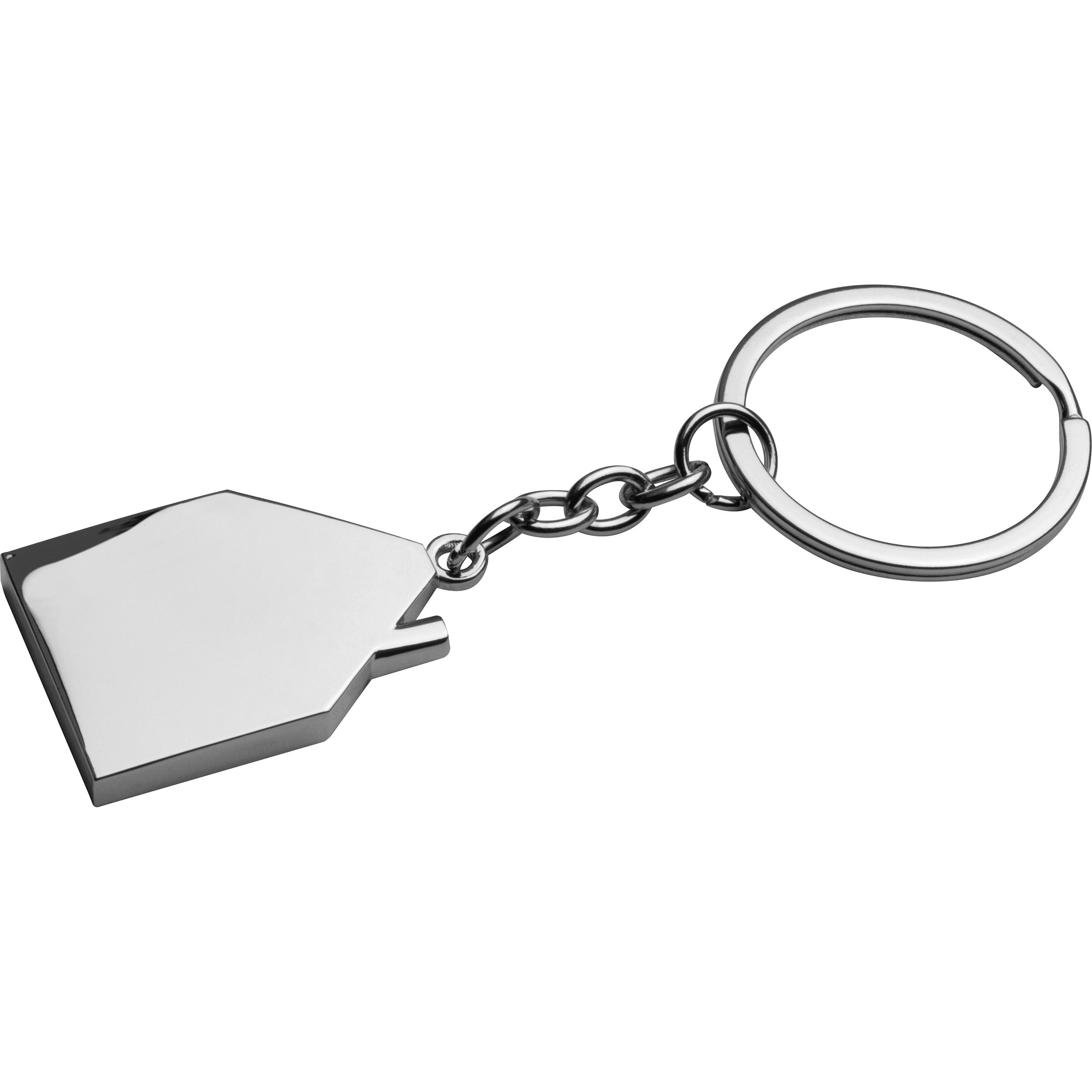 MA97654-07Metall Schluesselanhaenger in Hausform_ silbergrau