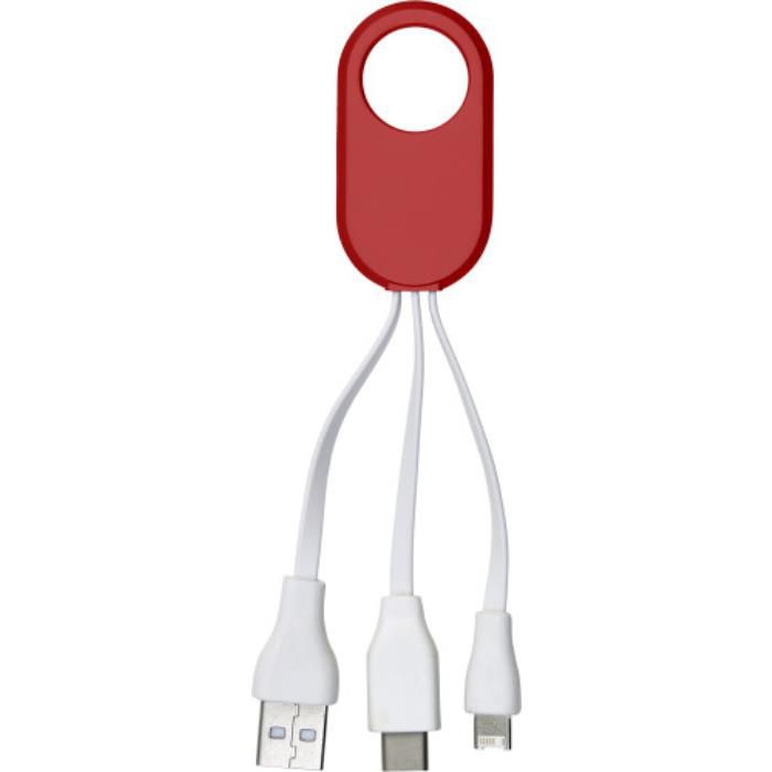 GI8450-08Ladekabelset aus Kunststoff Pilar_ Rot GI8450-08Ladekabelset aus Kunststoff Pilar_ Rot