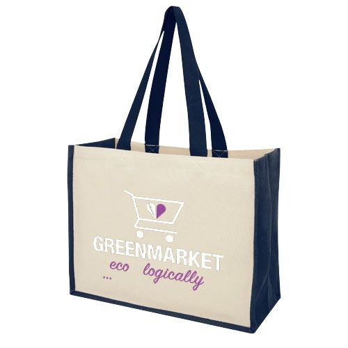 PF210701-3Varai 320 g_m Canvas und Jute Einkaufstasche 23L_ navy