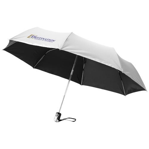 PF109016-2Alex 21_5_ Vollautomatik Kompaktregenschirm_ silber_schwarz
