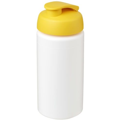 PF210072-11Baseline® Plus grip 500 ml Sportflasche mit Klappdeckel_ weiss_gelb PF210072-11Baseline® Plus grip 500 ml Sportflasche mit Klappdeckel_ weiss_gelb