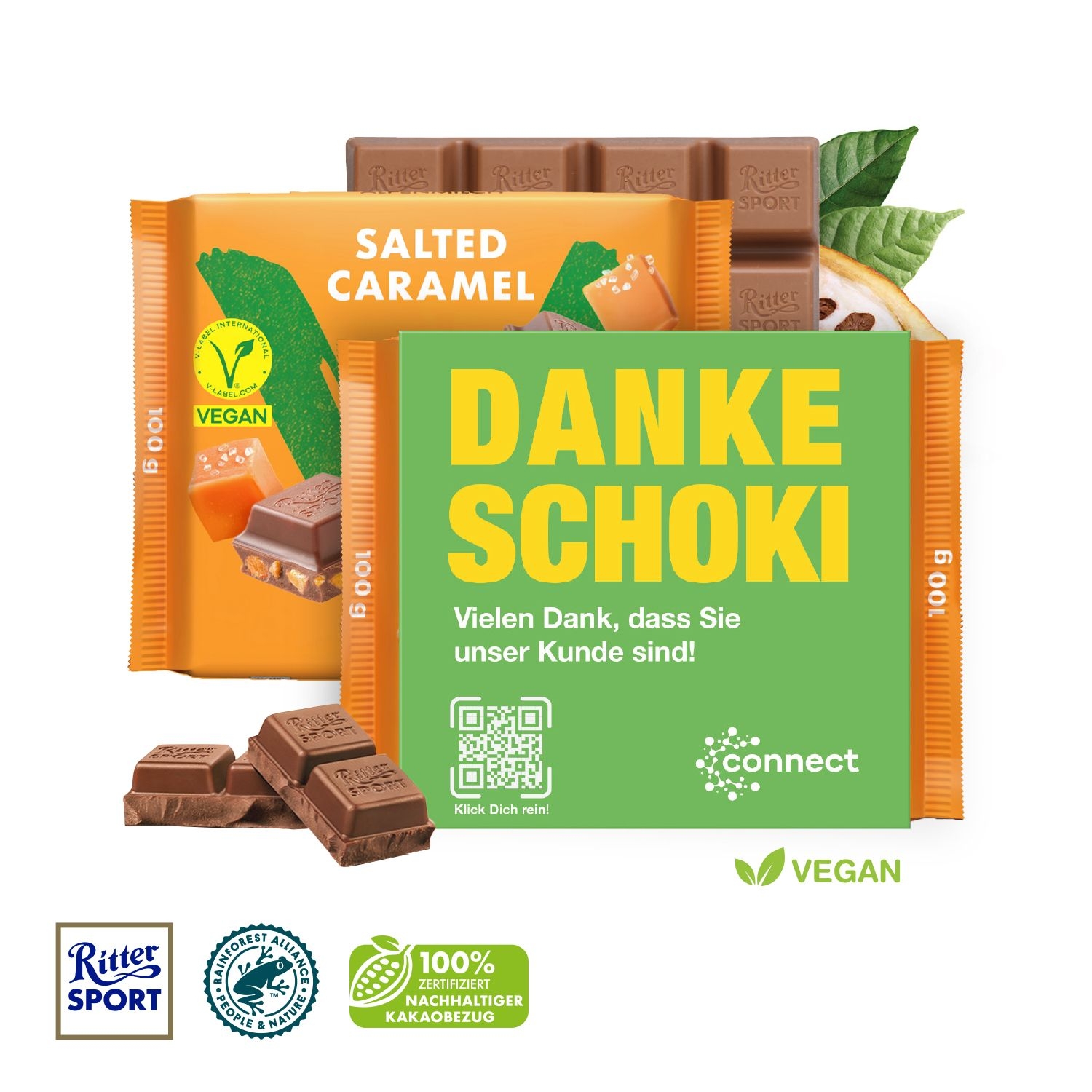 CD91743Ritter SPORT _Vegan_ mit Werbebanderole
