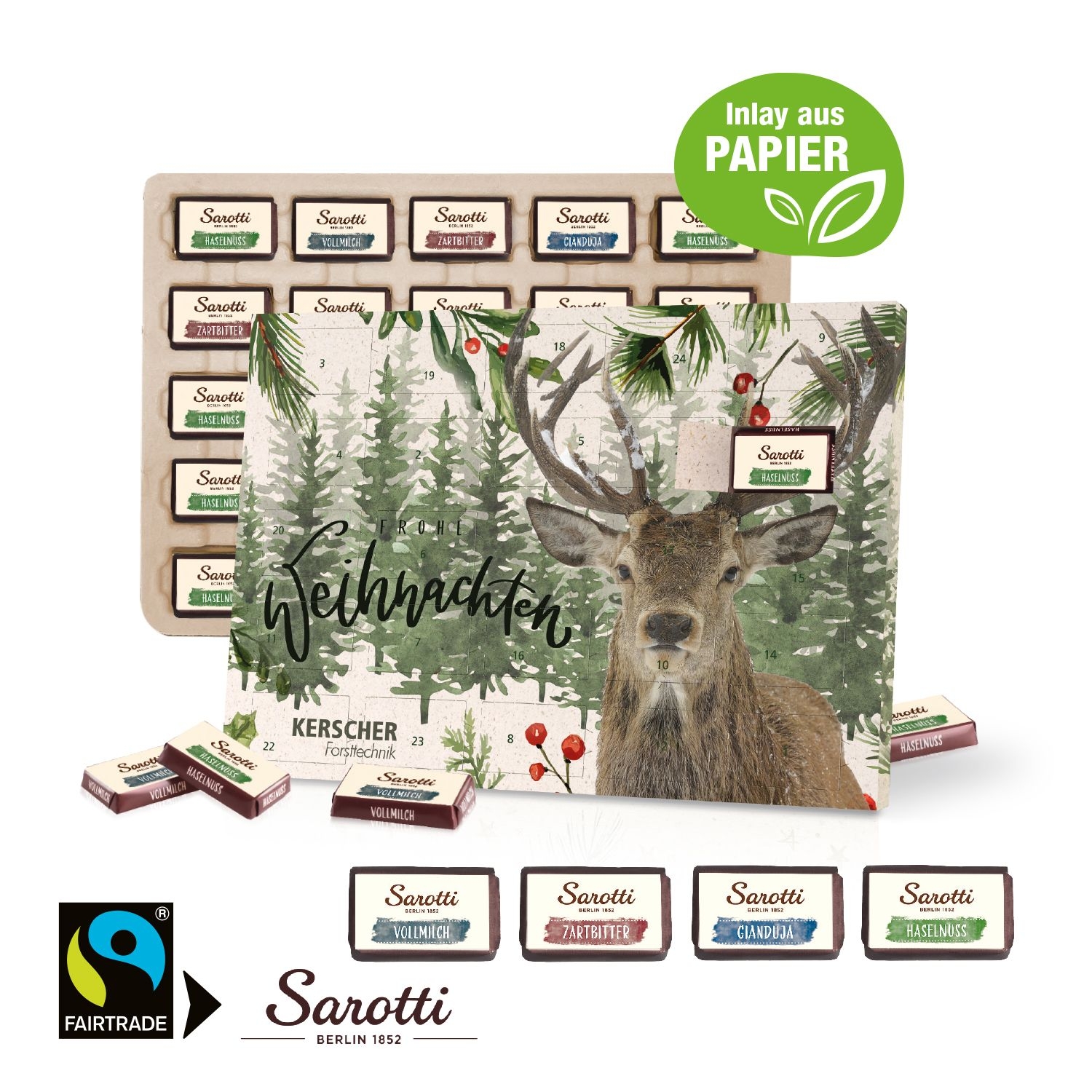 CD55395Tisch-Adventskalender Sarotti _Business Exklusiv_ Inlay aus Papier