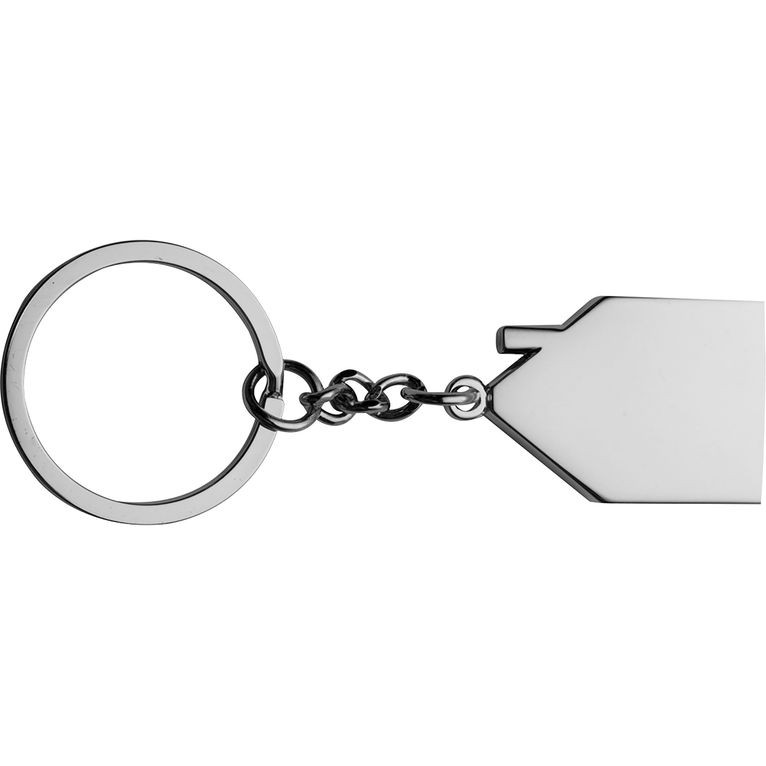 MA97654-07Metall Schluesselanhaenger in Hausform_ silbergrau