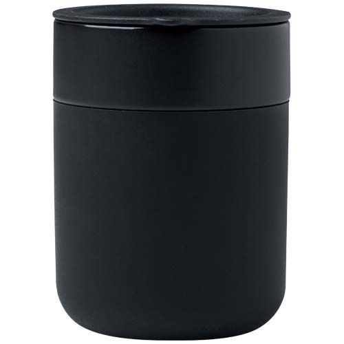 PF100808-4Java 330 ml Keramikbecher mit Silikonhuelle und Kunststoffdeckel_ schwarz