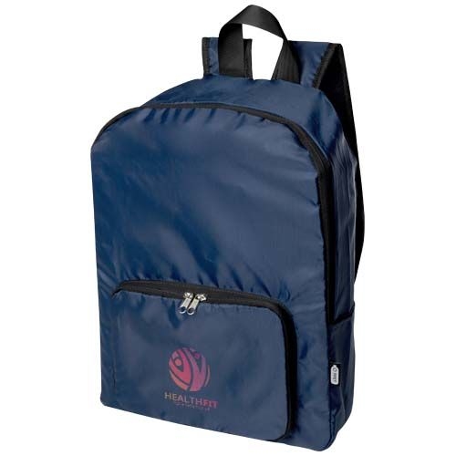 PF130090-5EcoFold faltbarer RPET Rucksack 15 L_ navy
