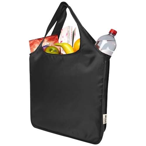 PF120614-5Ash grosse faltbare rPET Tragetasche 14L_ schwarz