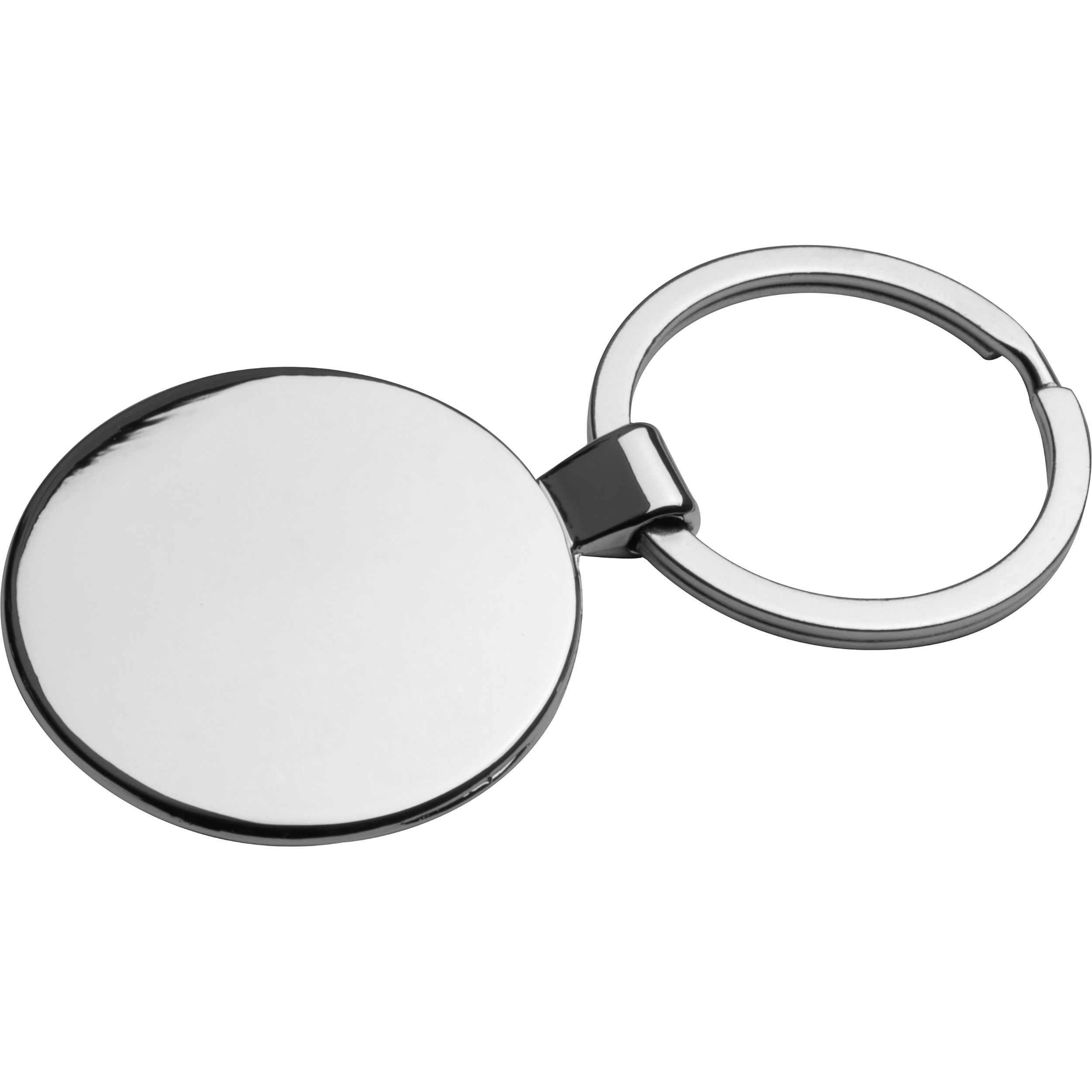MA92211-07Metall Schluesselanhaenger_ rund mit glaenzendem Innenteil_ silbergrau