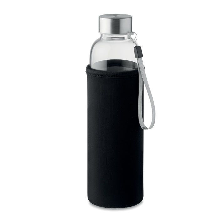 MO9636-03Utah Tea Einwandige Trinkflasche Glas_ Schwarz