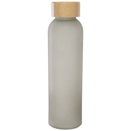 PF100830-2Lume 500 ml Flasche aus mattiertem Kalknatronglas mit Bambusdeckel  _ grau