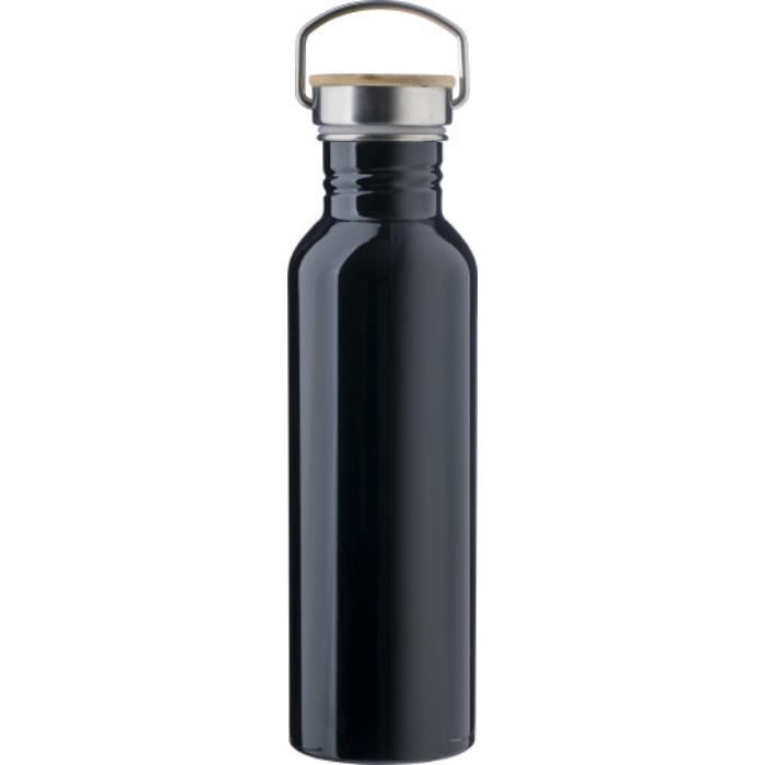 GI865174-01Edelstahl Trinkflasche Mohnblume_ Schwarz