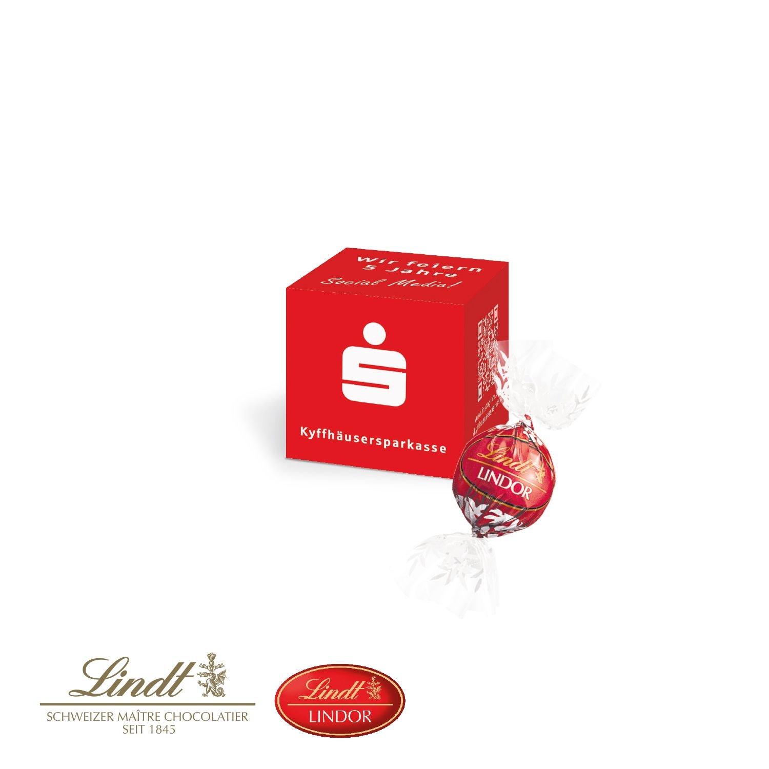 CD91443Werbewuerfel mit Lindt Lindor Pralinés