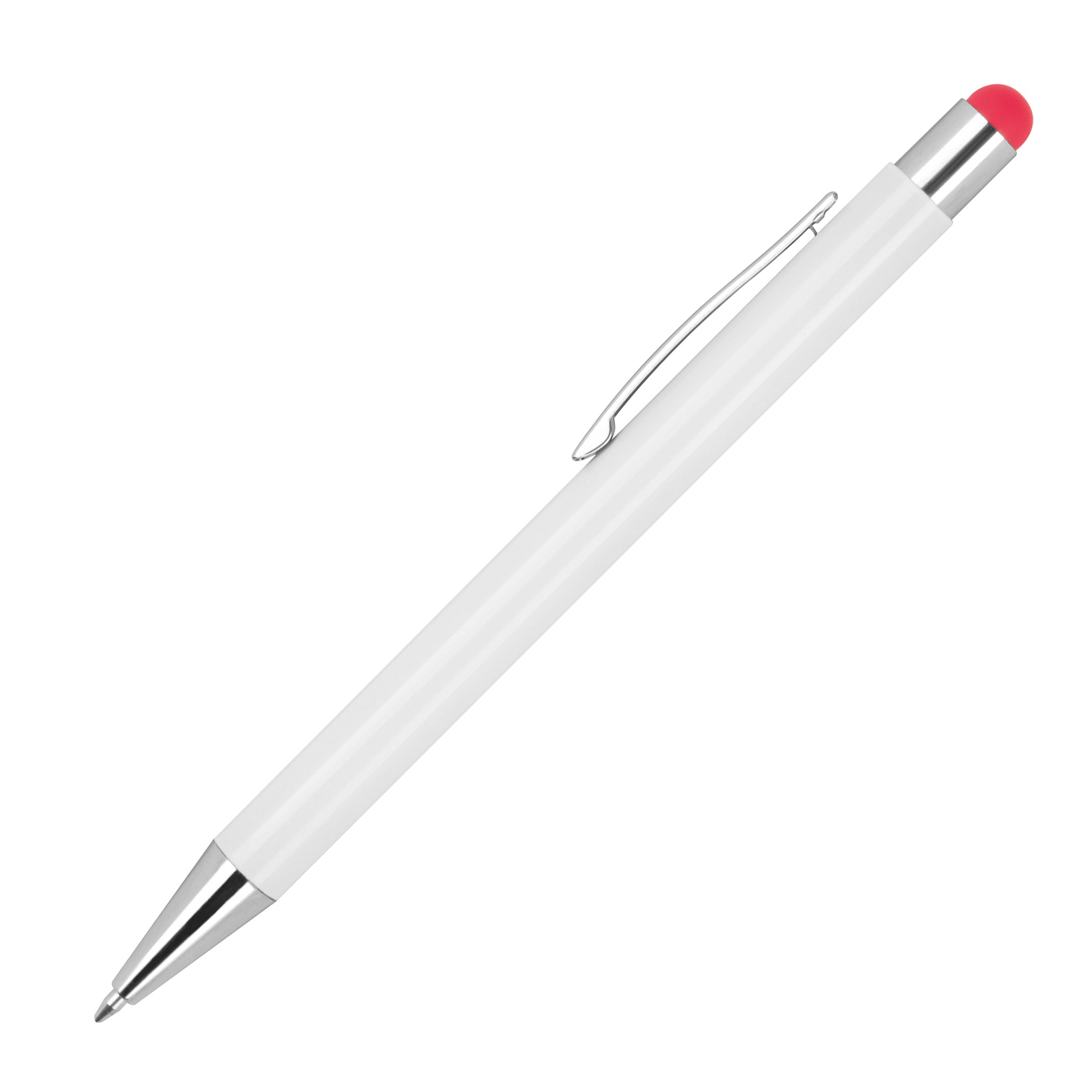 MA13238-05Kugelschreiber aus Aluminium mit gummierter Oberflaeche _ rot