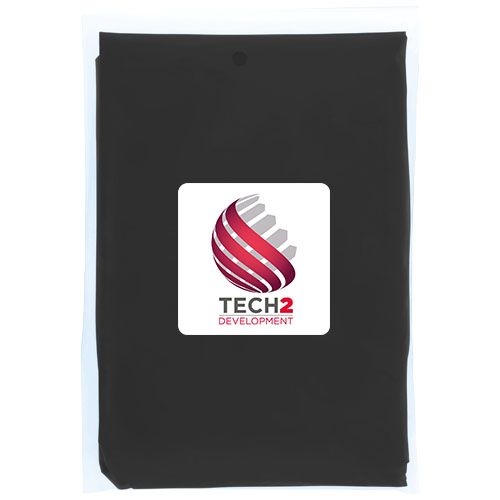 PF109417-6Mayan Regenponcho mit Aufbewahrungstasche aus recyceltem Kunststoff_ schwarz