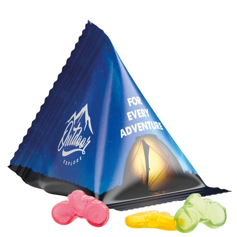 JG10063-17Tetraeder 15g_ Fruchtgummi Standardformen_ Fahrrad_ weisse Folie