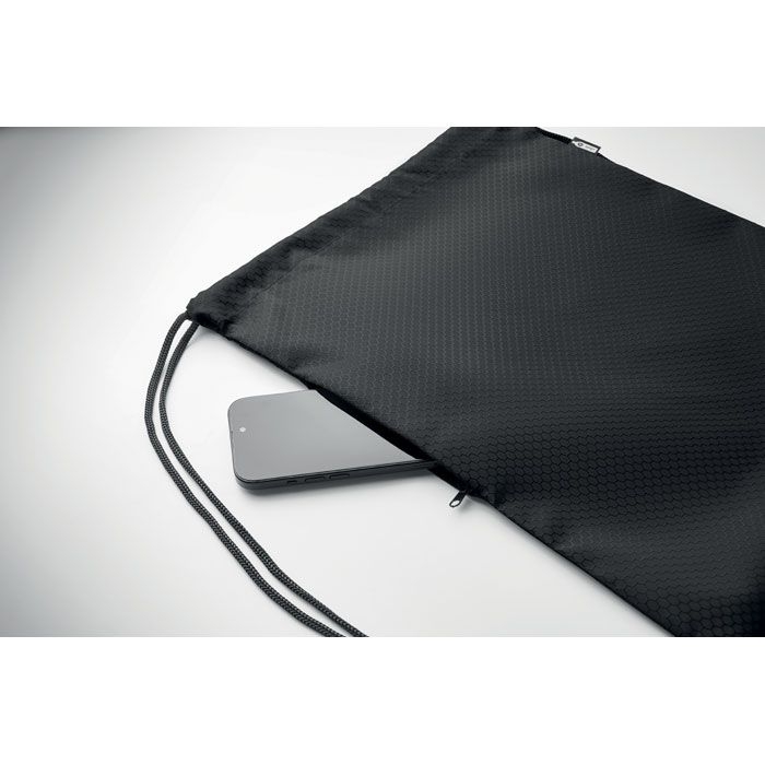 MO2920-03Daykit Beutel mit Kordelzug 420D RPET_ schwarz