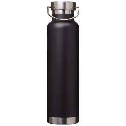 PF100865-7Thor 650 ml RCS-zertifizierte Kupfer-Vakuum Isolierflasche aus recyceltem Edelstahl _ schwarz