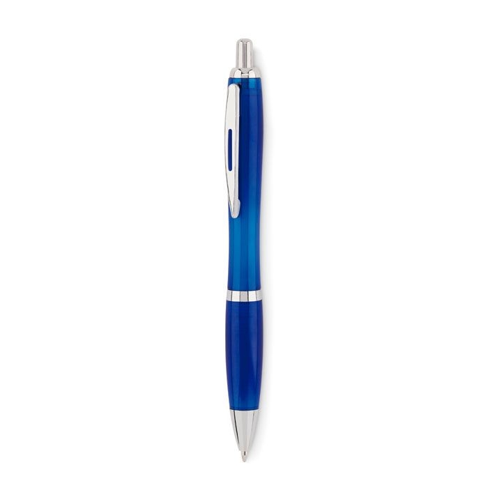 MO6409-23Rio Rpet Druckkugelschreiber RPET_ Transparent Blau