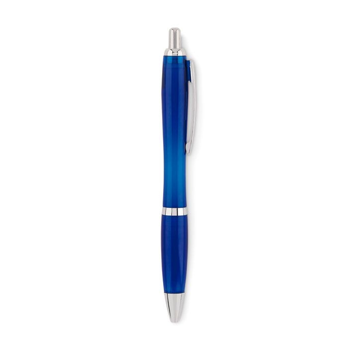 MO6409-23Rio Rpet Druckkugelschreiber RPET_ Transparent Blau
