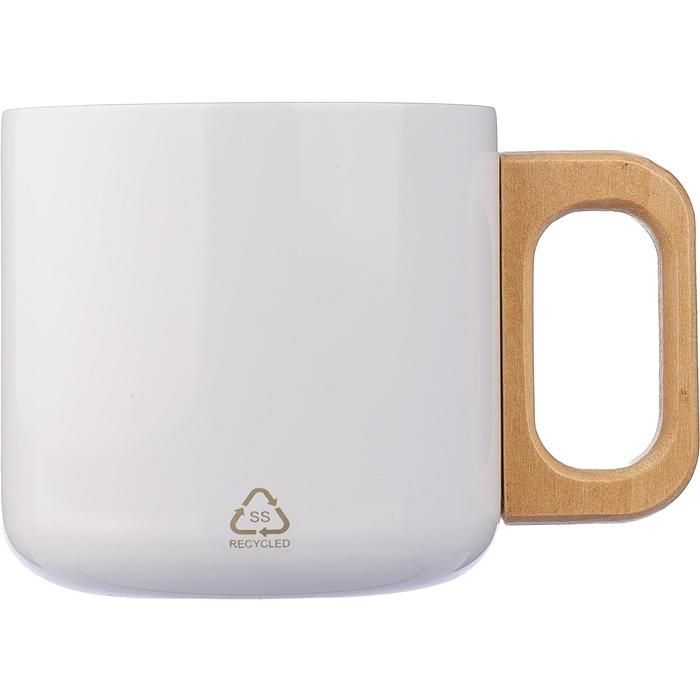 GI1172207-02Doppelwandiger Becher aus recyceltem Edelstahl 400 ml Dwight_ weiss