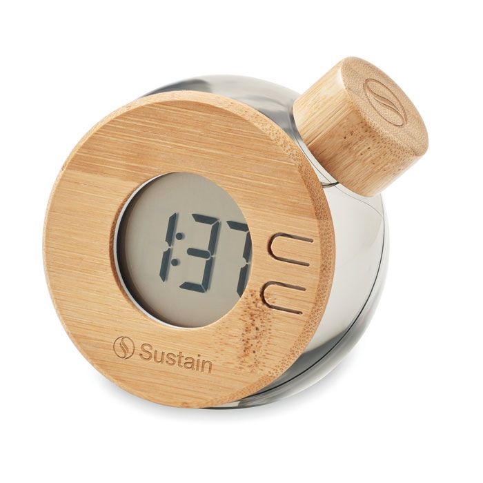 MO6865-27Droppy Lux Wasserbetriebene LCD-Uhr_ Transparent Grau
