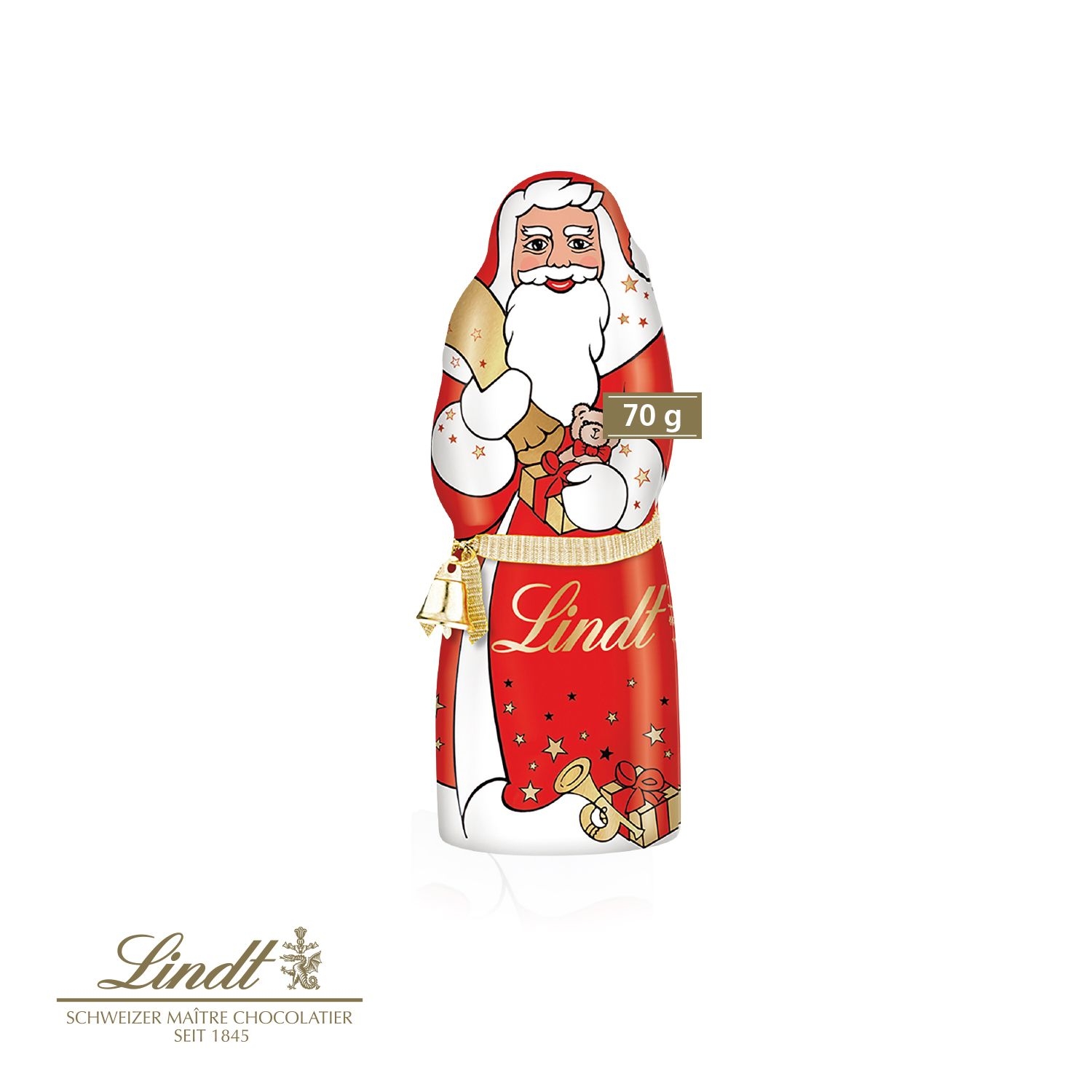 CD95453-01Lindt Weihnachtsmann mit Gloeckchen_ 70 g_ Lindt Weihnachtsmann