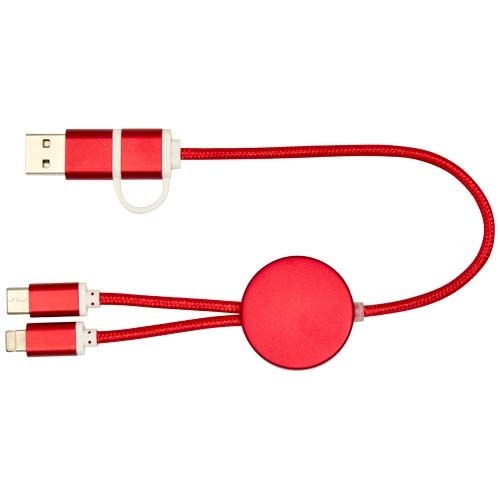 PF124424-1Alasia 30 cm 5-in-1 Kabel aus recyceltem Kunststoff fuer Datenuebertragung und 27W Schnellladung_ rot