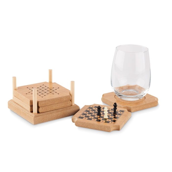 MO6382-40Coastgame Untersetzer-Set mit Spielen_ holz