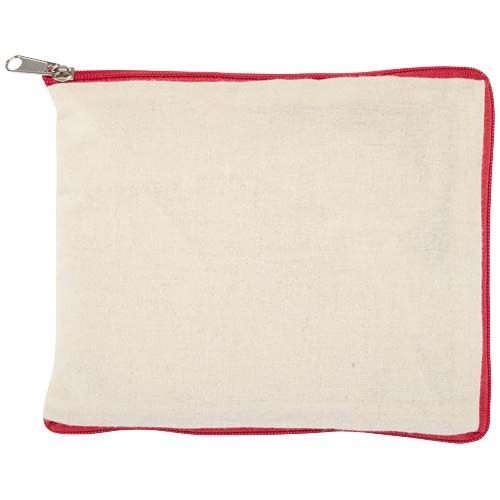 PF120788-2Sierra 140 g_m² Faltbare Tragetasche aus GRS recycelter Baumwolle 7L_ natur_rot