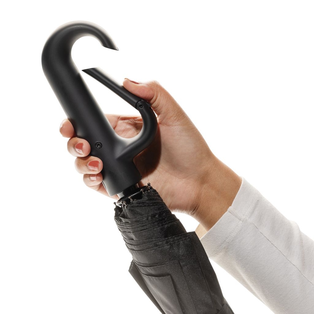 XDP850.71-01Yara 21“ AWARE™ rPET Regenschirm mit Karabiner_ schwarz