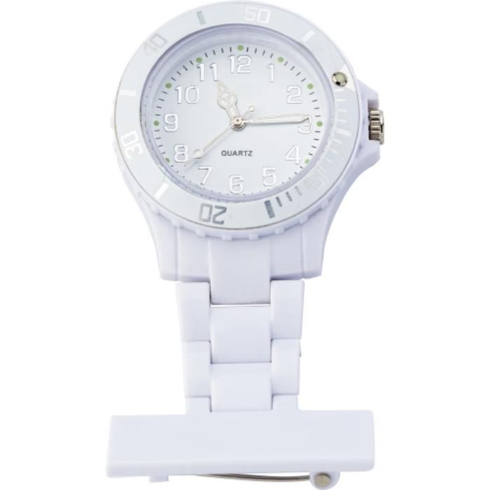 Krankenschwester-Uhr aus Kunststoff Simone, Weiß