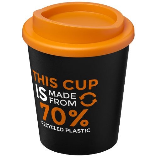 PF210454-3Americano® Espresso Eco 250 ml recycelter Isolierbecher_ schwarz_orange