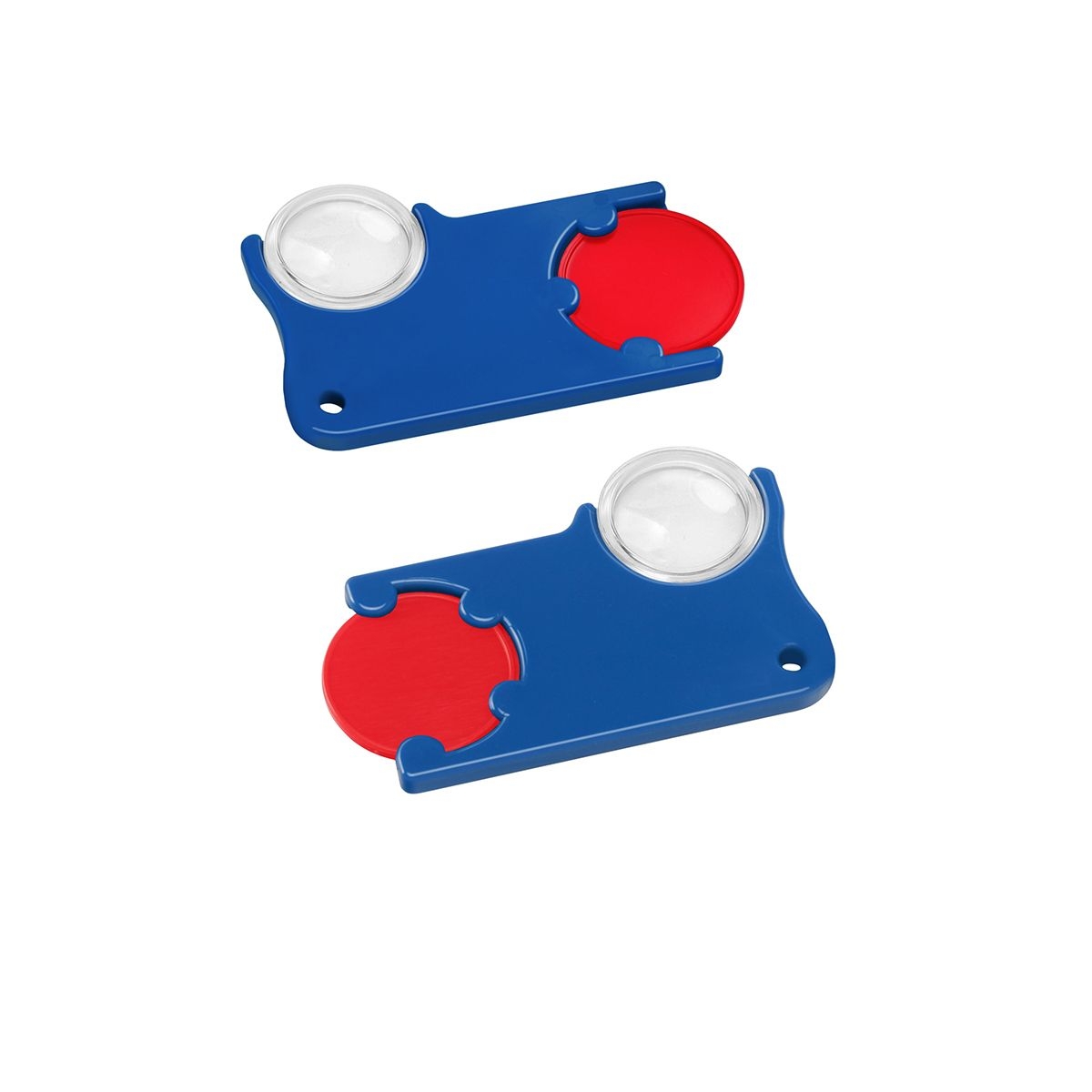 HE8286-1-3Chiphalter mit 1€-Chip und Lupe_ rot_ blau