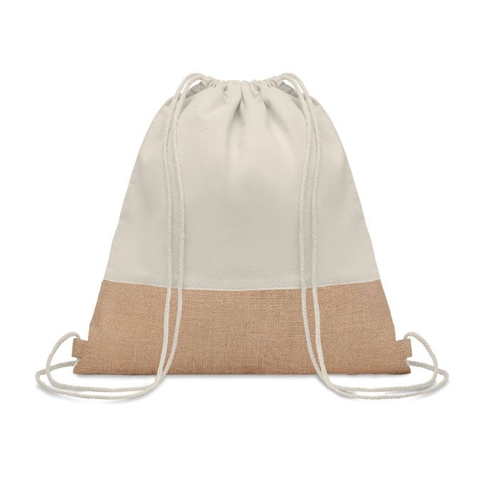 MO9516-13India Beutel mit Kordelzug Jute_ Beige