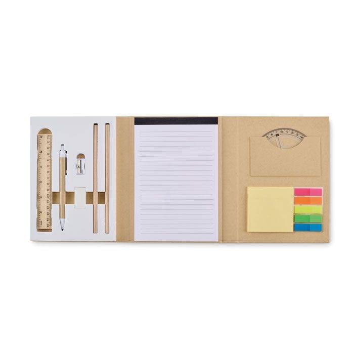 MO2526-13Cenote Schreibset mit Notizblock_ beige