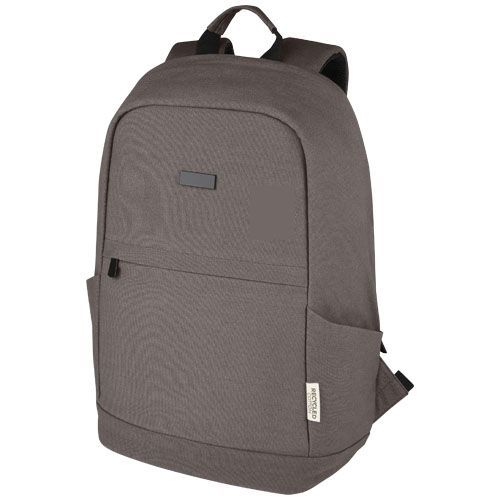 PF120677-3Joey 15_6 Zoll Anti-Diebstahl Laptop Rucksack 18 L aus GRS-recyceltem Canvas_ grau