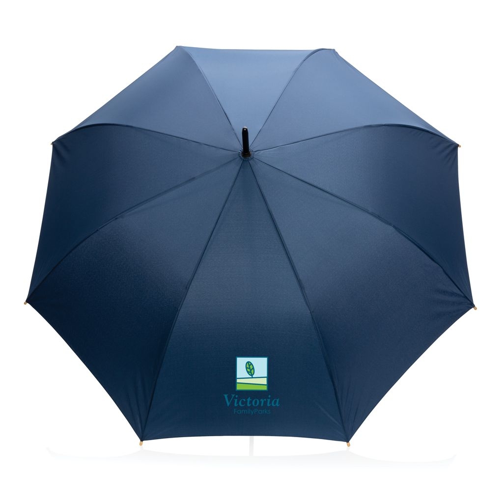 XDP850.66-527_ Impact AWARE™ RPET 190T Auto-Open Bambus-Schirm_ navy blau