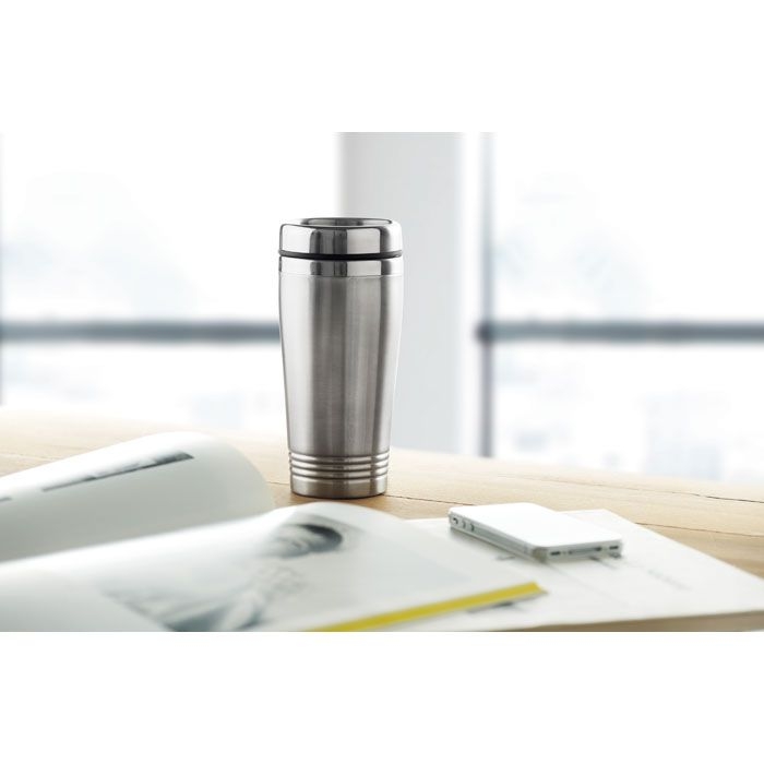 MO8125-16Rodeodrive Trinkbecher Edelstahl 400ml_ Mattsilber