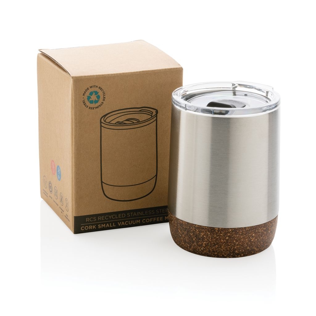 XDP435.05-2Kleine Vakuum-Kaffeetasse aus RCS rSteel _ Kork_ silber