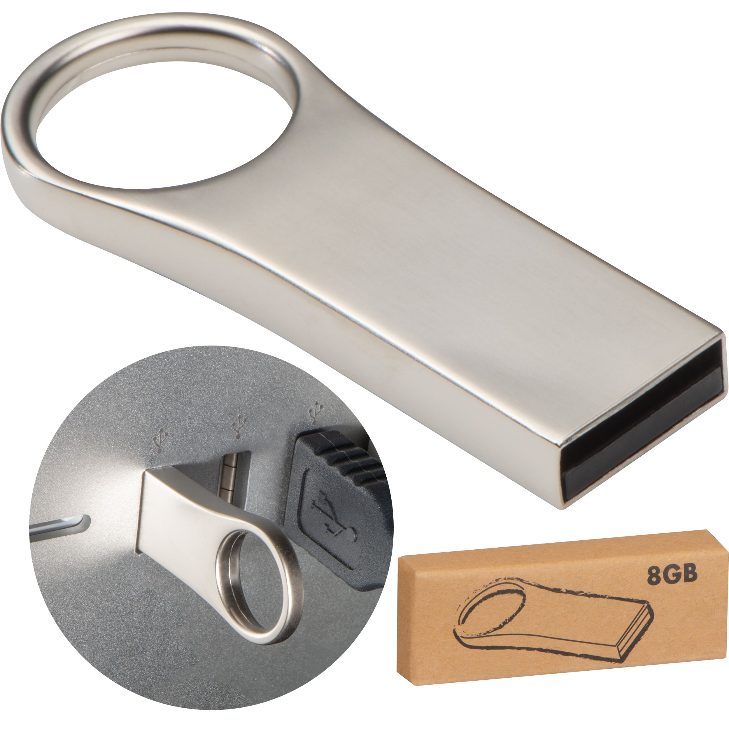MA21493-07USB Stick aus Metall 8GB _ silbergrau