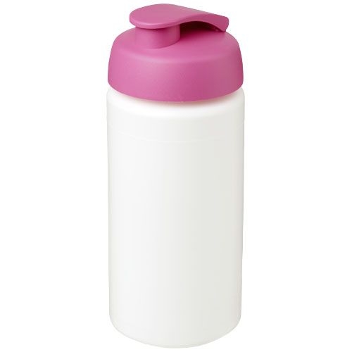 PF210072-9Baseline® Plus grip 500 ml Sportflasche mit Klappdeckel_ weiss_rosa PF210072-9Baseline® Plus grip 500 ml Sportflasche mit Klappdeckel_ weiss_rosa