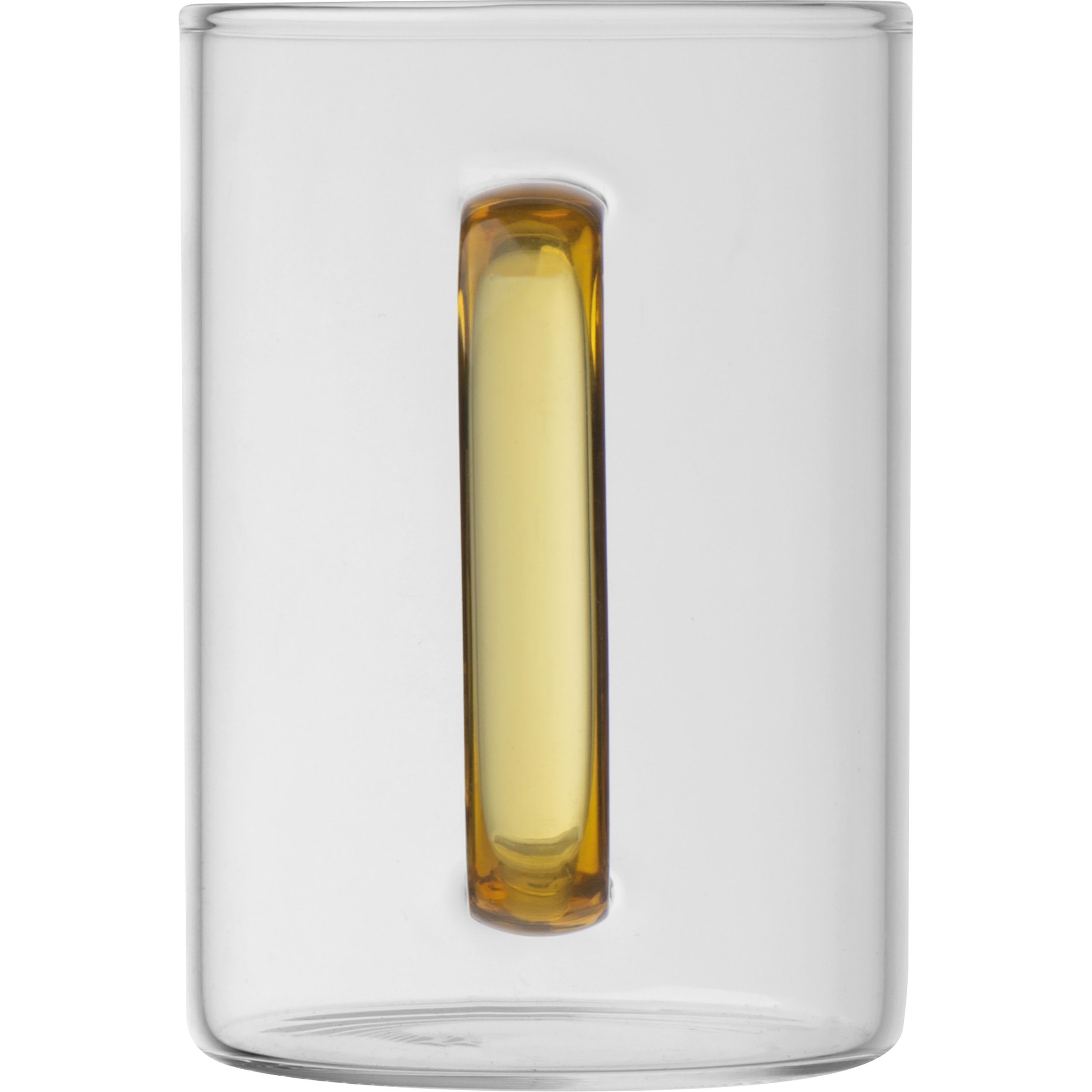MA82340-08Glastasse mit farbigem Henkel_ 250ml_ gelb