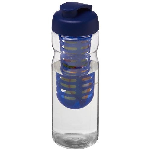 PF210046-2H2O Active® Base 650 ml Sportflasche mit Klappdeckel und Infusor_ transparent_blau