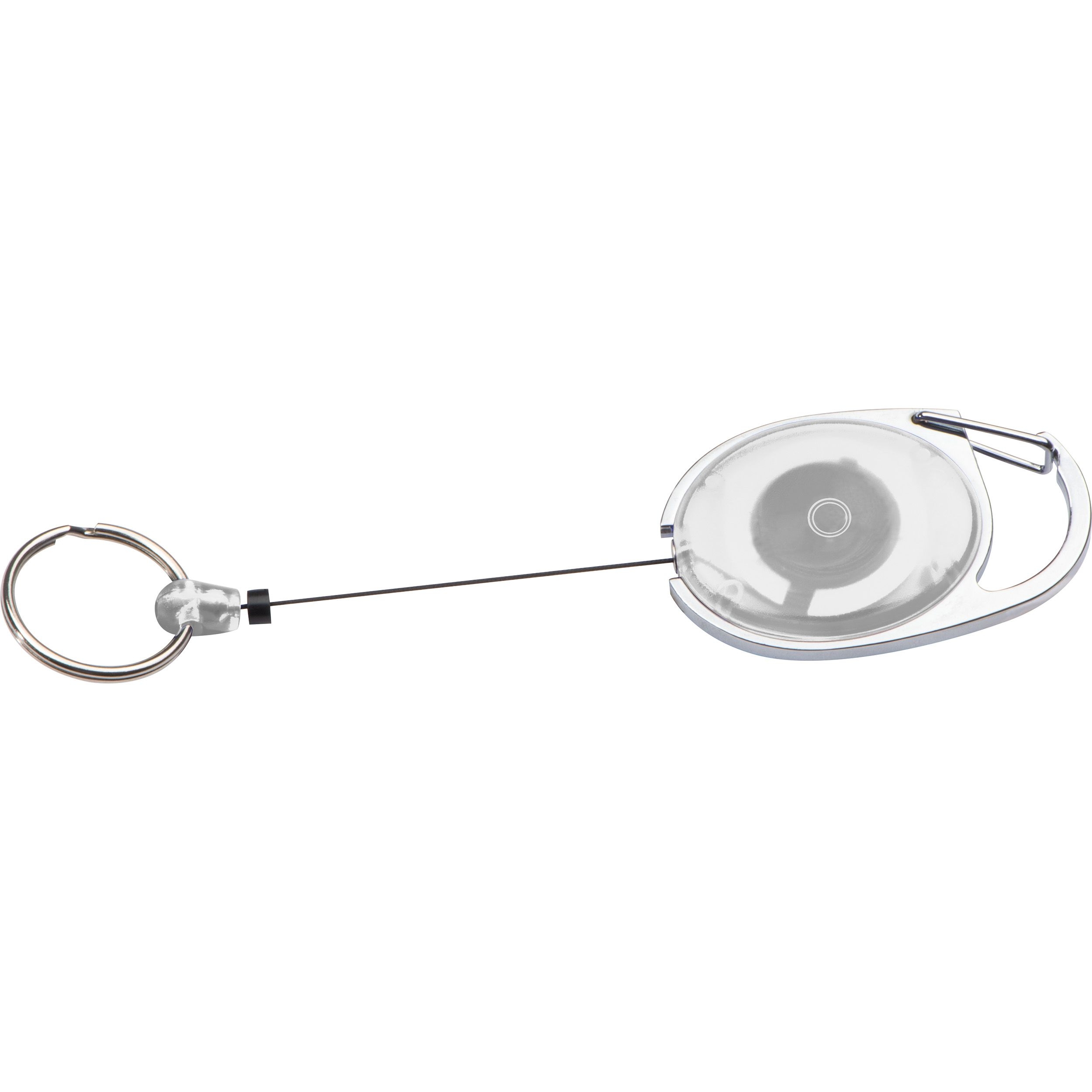 MA91171-06Schluesselanhaenger mit Karabiner und ausziehbarem Schluesselring_ weiss