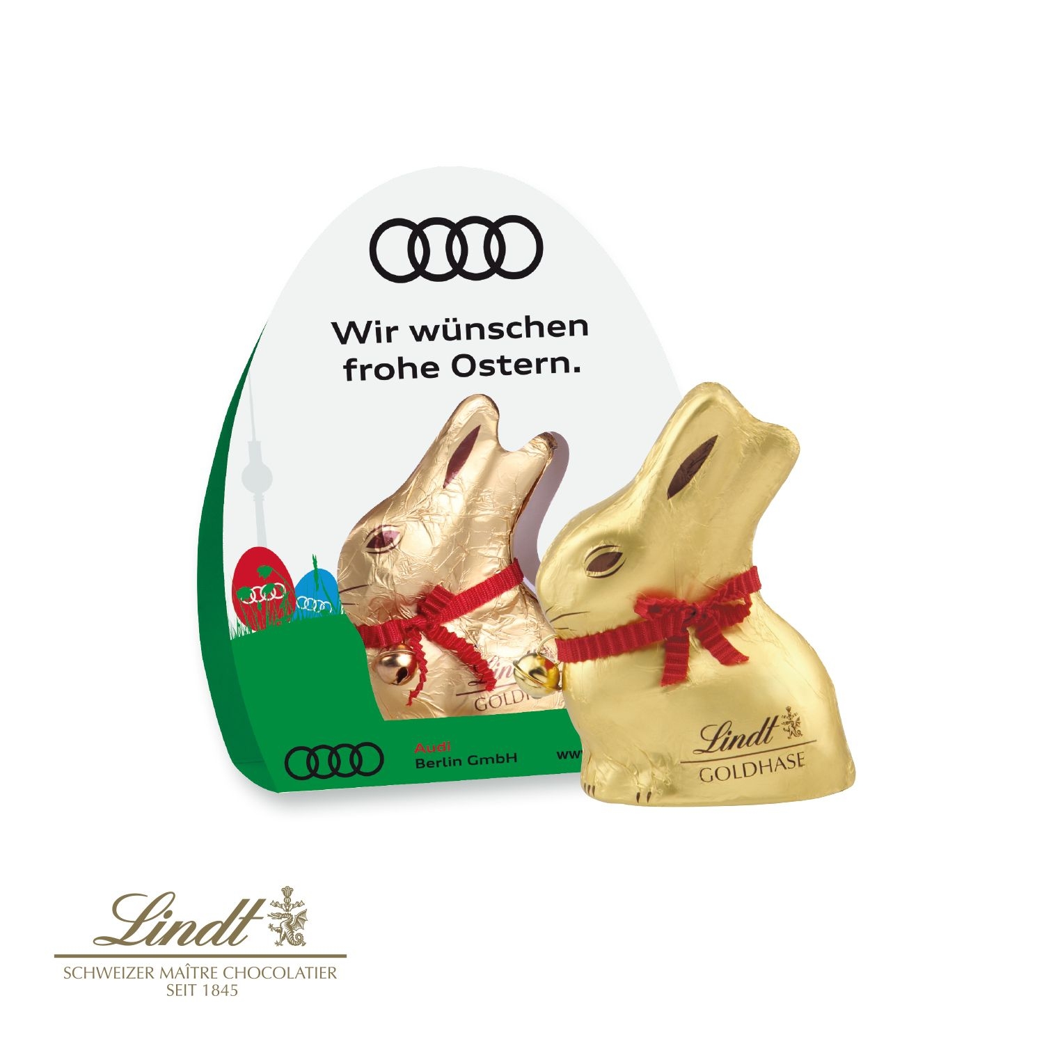 CD94551-01Lindt Goldhase im Werbeaufsteller_ 50 g_ Lindt Goldhase